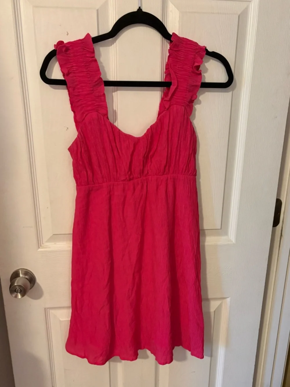 Pink Ruffled Strap Mini Dress - Picture 2 of 4